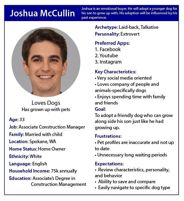 User persona development for humane society website